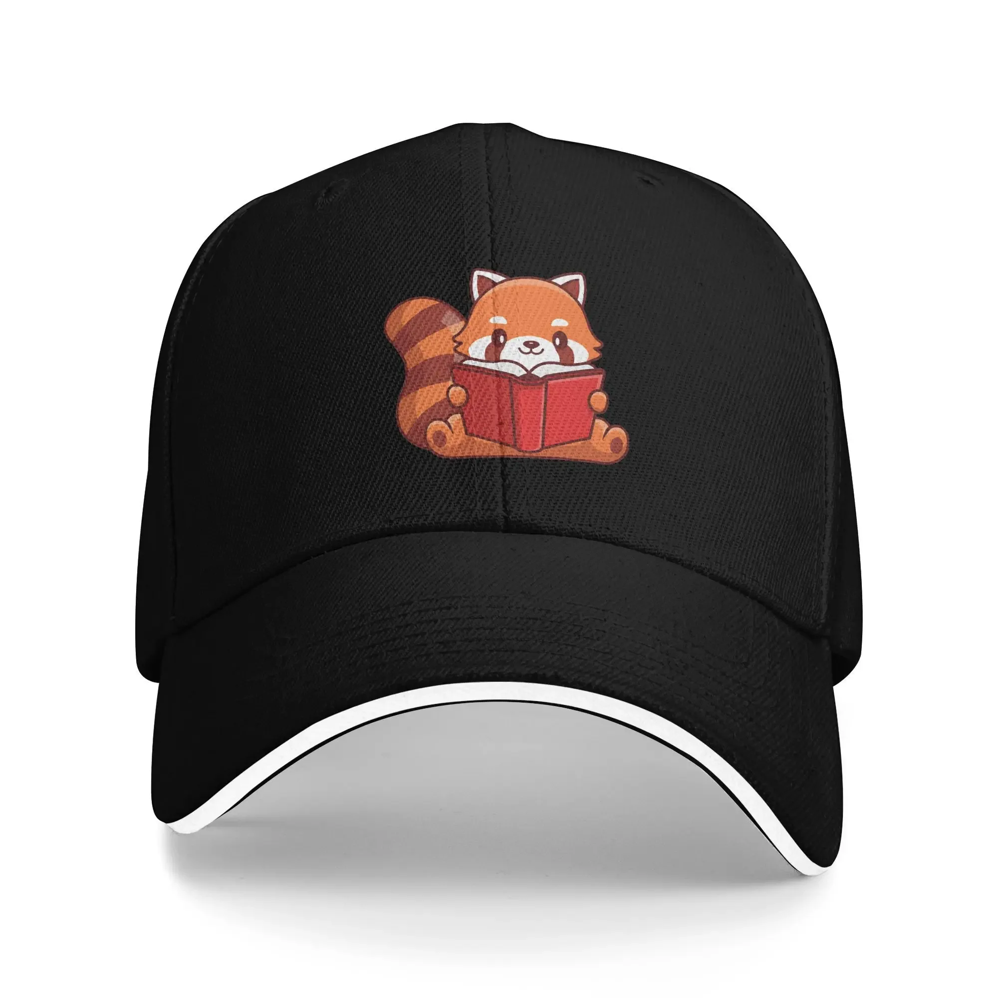 Outdoor Hunting Books - Red Panda Reading Book Baseball Cap