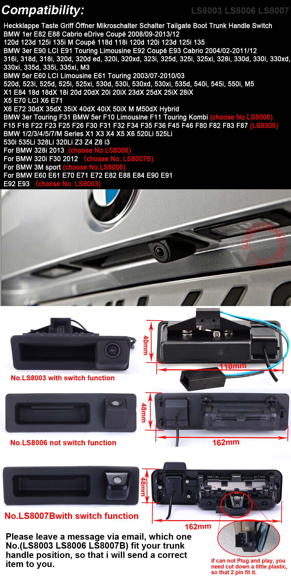 HD 1280*720 Trunk Handle car r - Trail Camera Infrared recension och pris