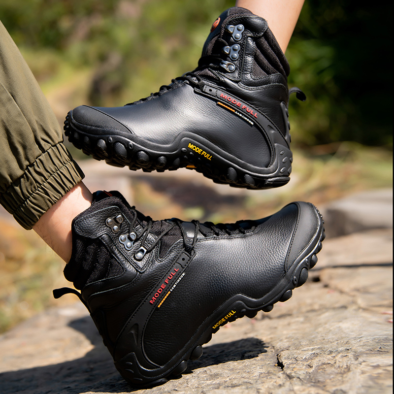 Cow Leather Men Winter Hiking  - Outdoor Hunting Fabric recension och pris